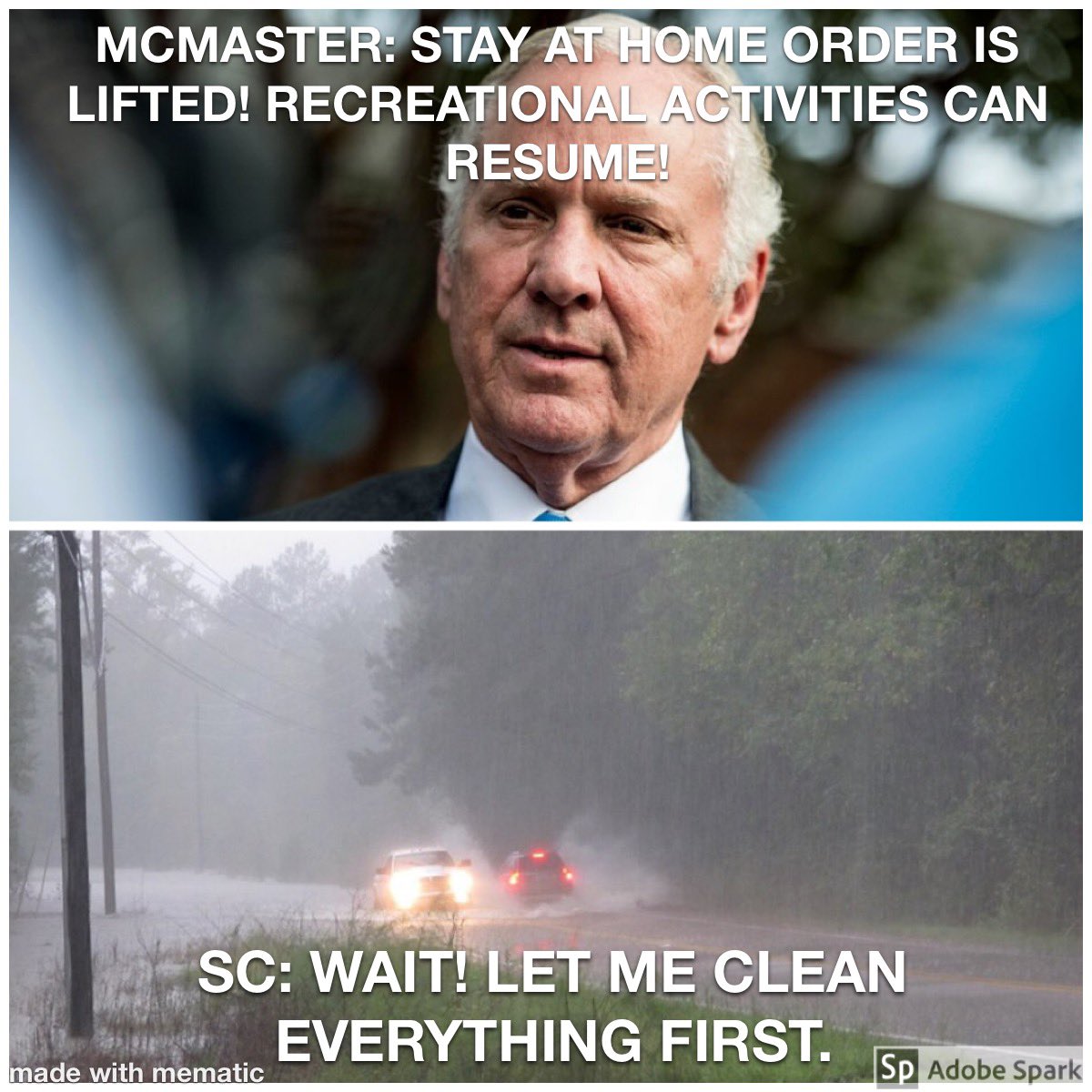 backlineblue's tweet photo. #southcarolina #weather #reopenSC #mcmaster https://t.co/YxJ9uaydOp