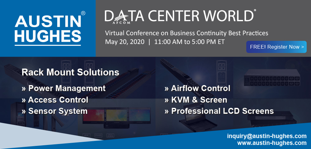 austinhughes_eu's tweet photo. If you are joining today's @DataCenterWorld virtual event make sure you stop by the Austin Hughes Solutions Inc online booth to discover the latest #datacenter solutions . https://t.co/7JhAEkvon1 #DCW2020 https://t.co/PlZuvPMpm5
