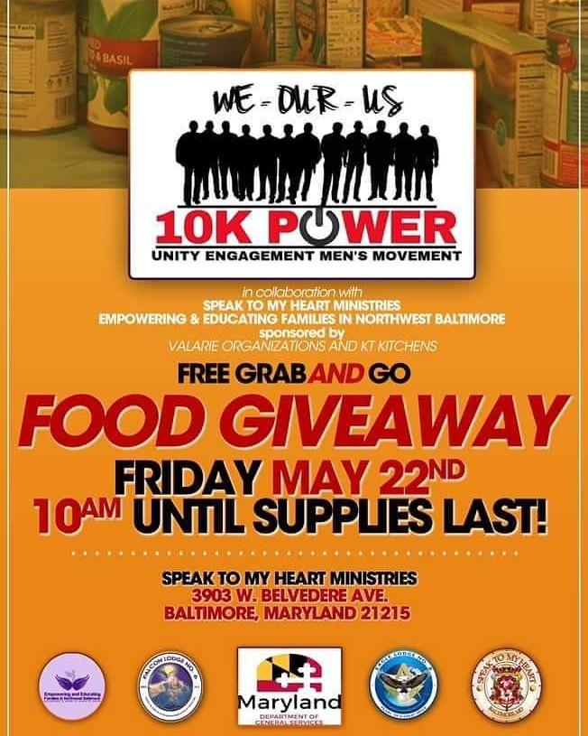 Stinnett_41st's tweet photo. THIS FRIDAY from 10am-1pm we will be distributing BOXES OF FREE FOOD &amp; FRESH PRODUCE at 3903 W Belvedere Ave. 

Just pull up or walk up and we will give you what you need.

**Please practice social distancing*

#WeOurUs #MarylandUnites #DoingGreatService https://t.co/pMvPvQXIRw