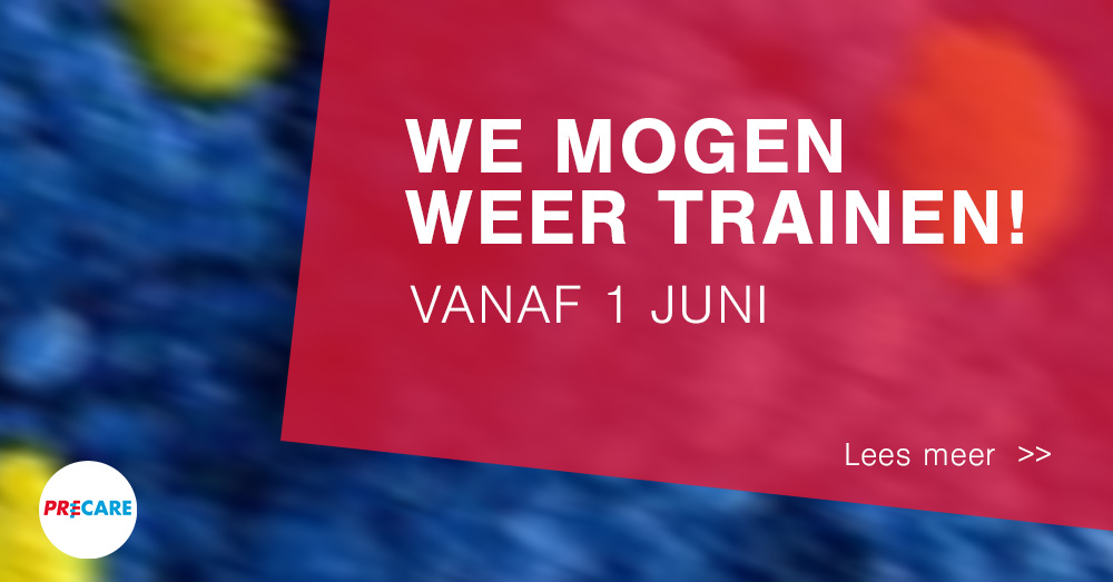 precarebv's tweet photo. Vanaf 1 juni mogen we weer trainen! Lees hier welke maatregelen we hebben genomen om te voldoen aan de richtlijnen van het RIVM en onze trainingen veilig te kunnen geven https://t.co/sgTGaL8bEK https://t.co/EkP6AKGCip
