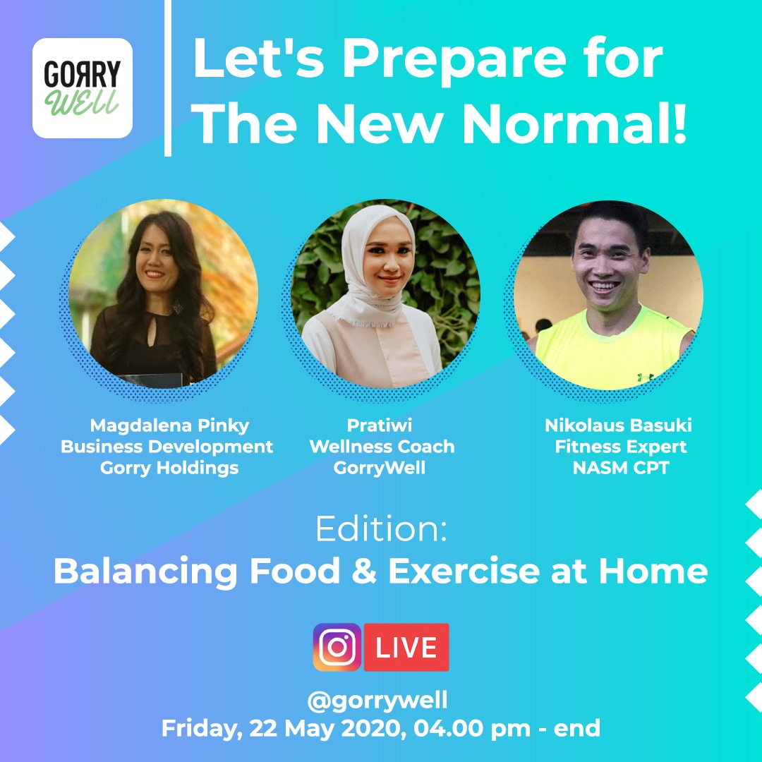 Udahan dulu rebahannya! IG Live Jumat 22 Mei Jam 4 bakal bikin semangat buat sehat. Follow akun IG @gorrywell, ngobrol ama coach Niko @n_lauz83 dan coach Tiwi @pratiwi192 yg dipandu oleh Pinky @ping_beraan. Yuk ambil kendali utk jaga kesehatan biar siap ngadepin The New Normal!