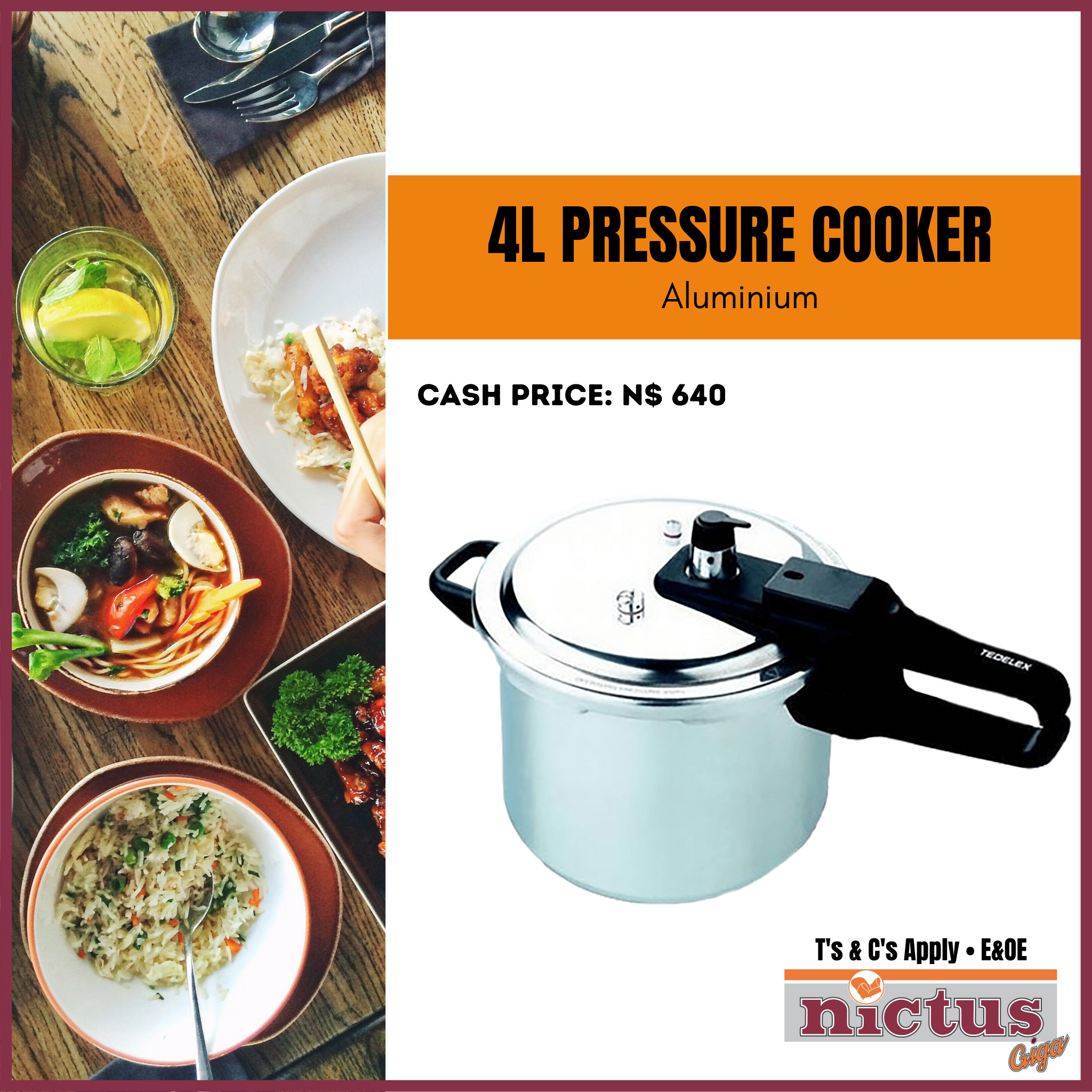 Tedelex 4l pressure cooker hotsell