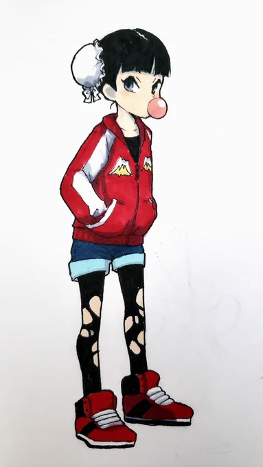 あつもりでいい感じのコーデができたので伸ばして描きましたお前はいっつもスカジャンばっか!! 