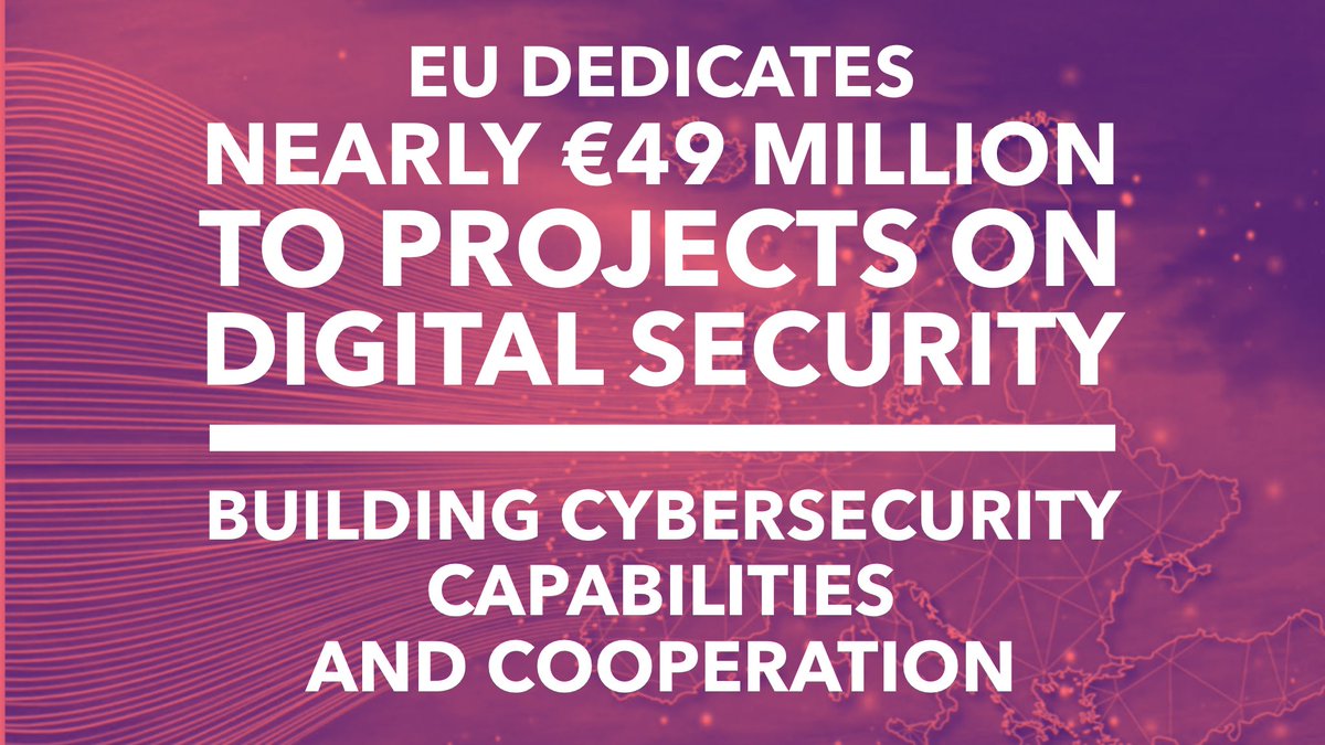 Cybersec_EU's tweet photo. The #EU🇪🇺invests nearly €49 million💶 through #Horizon2020 and Connecting Europe Facility (#CEF) programme in projects which seek to boost EU’s #digital security, building #cybersecurity 🔐 capabilities and cooperation.
Read more:
👉https://t.co/TirBNozWXl https://t.co/yXLcTgP43g