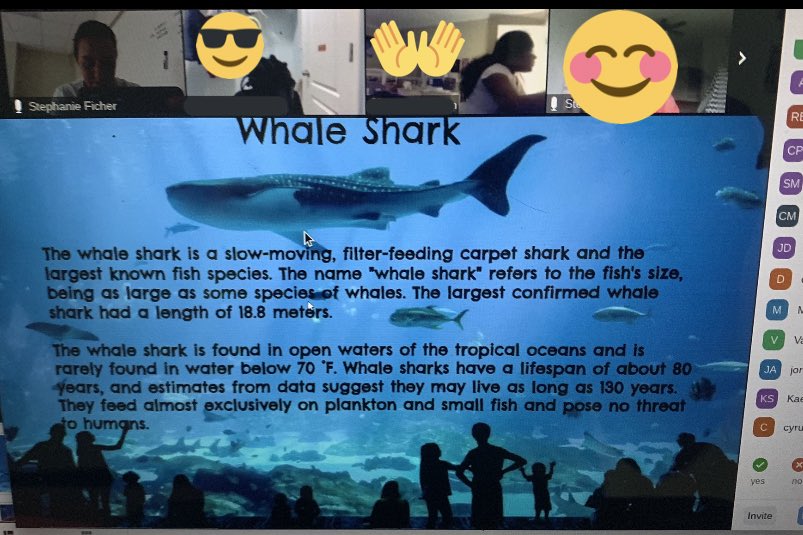 MsFichersELA's tweet photo. This week of Remote Learning has been a fun, amazing, and educational experience for our students! We have enjoyed 2 Virtual Field Trips so far! Our Ss are so engaged and are excited each morning for a new adventure. Their teachers are as well!@UpchurchElemen1 @Principal0915 https://t.co/XoXKLQlzFd