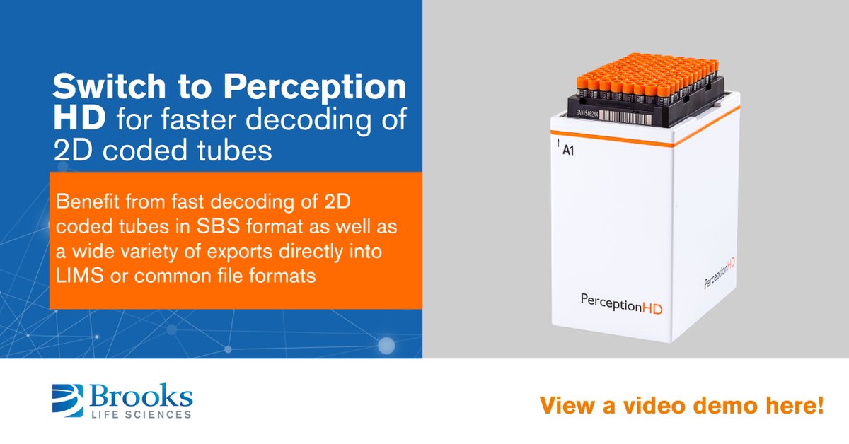 brookssamplemgt's tweet photo. Switch to Perception HD and benefit from fast decoding 2D Coded tubes in SBS format as well as a wide variety of exports directly into LIMS or common file formats. Watch the video: https://t.co/ndPP6pnO0m https://t.co/K2wAuGRkQo