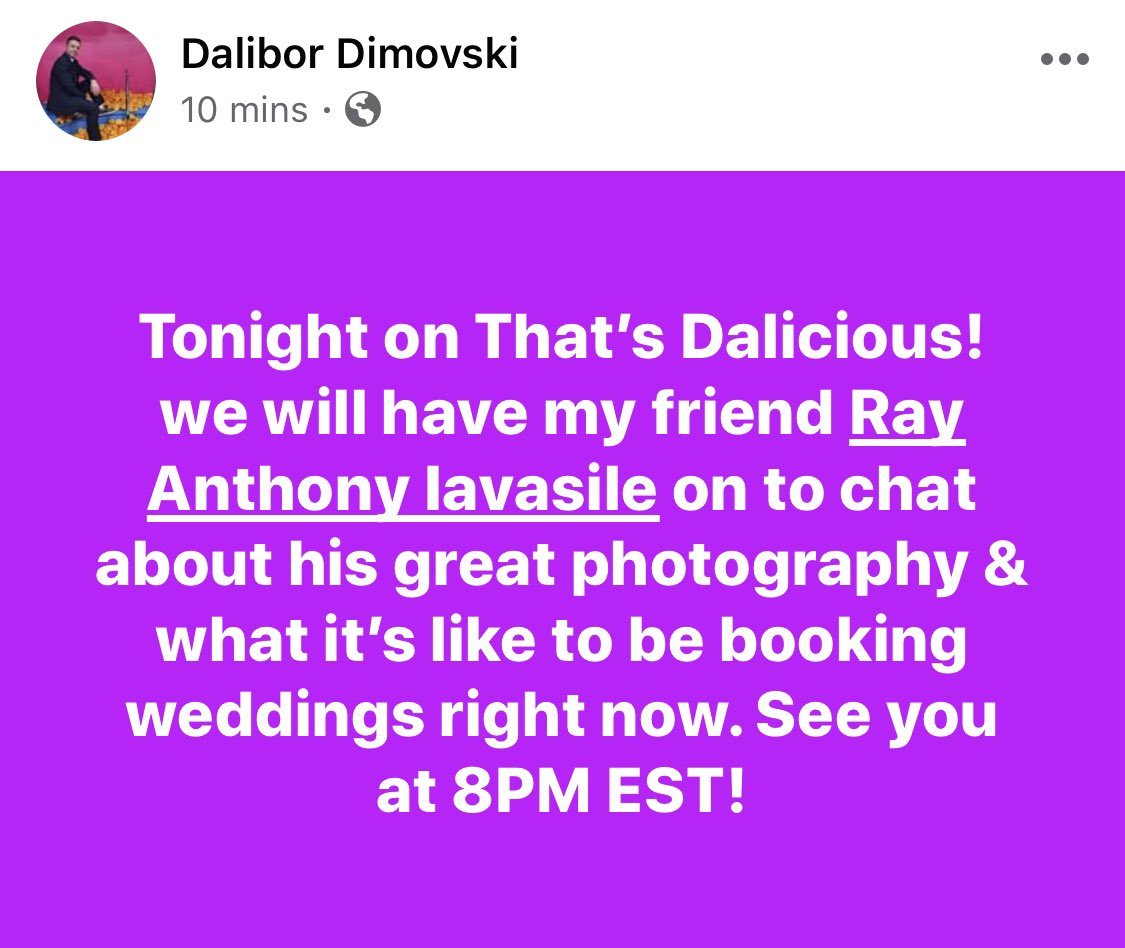 Live tonight on Facebook! <a href="/DaliDimovski/">Dali Dimovski</a>