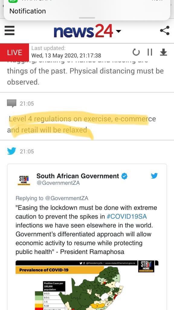 CharleneIrwin's tweet photo. @PresidencyZA @Our_DA @News24 It’s been a week, please can we can get answers to the relaxation on exercise times! https://t.co/AVCS6xMBVr