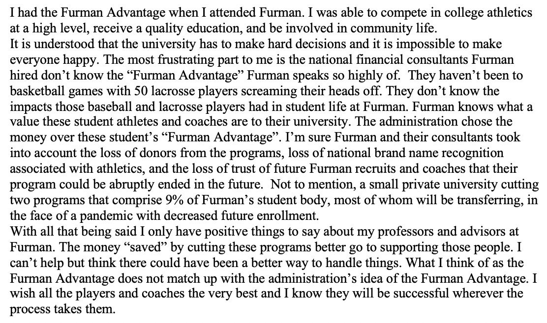 JonVberg's tweet photo. @FurmanPaladins @FurmanU @FURMANMLAX @FurmanBaseball https://t.co/mlyqMpmYvn