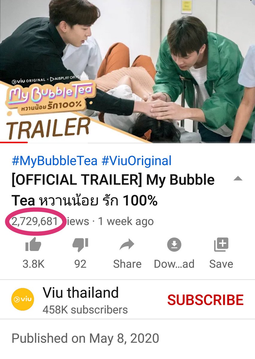 jijing99's tweet photo. @Viu_TH ล่องเรือฉลอง #MVคนข้างๆที่รักเธอ 4M วิว #TrailerMyBubbleTea 3M วิว ชิลๆ แน่พรุ่งนี้ :)
#คนข้างๆที่รักเธอ #MyBubbleTea #ViuBaby #ViuxIAM #ViuxAISPLAYoriginal #ViuTH #NontTanont #MeanPhiravich #Nichkhun #oatpramote #M34NION #m34nismind https://t.co/KpkE44DoCs