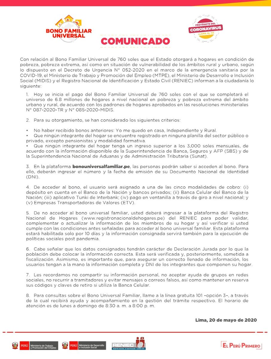 Ministerio de Desarrollo e Inclusión Social tweet media