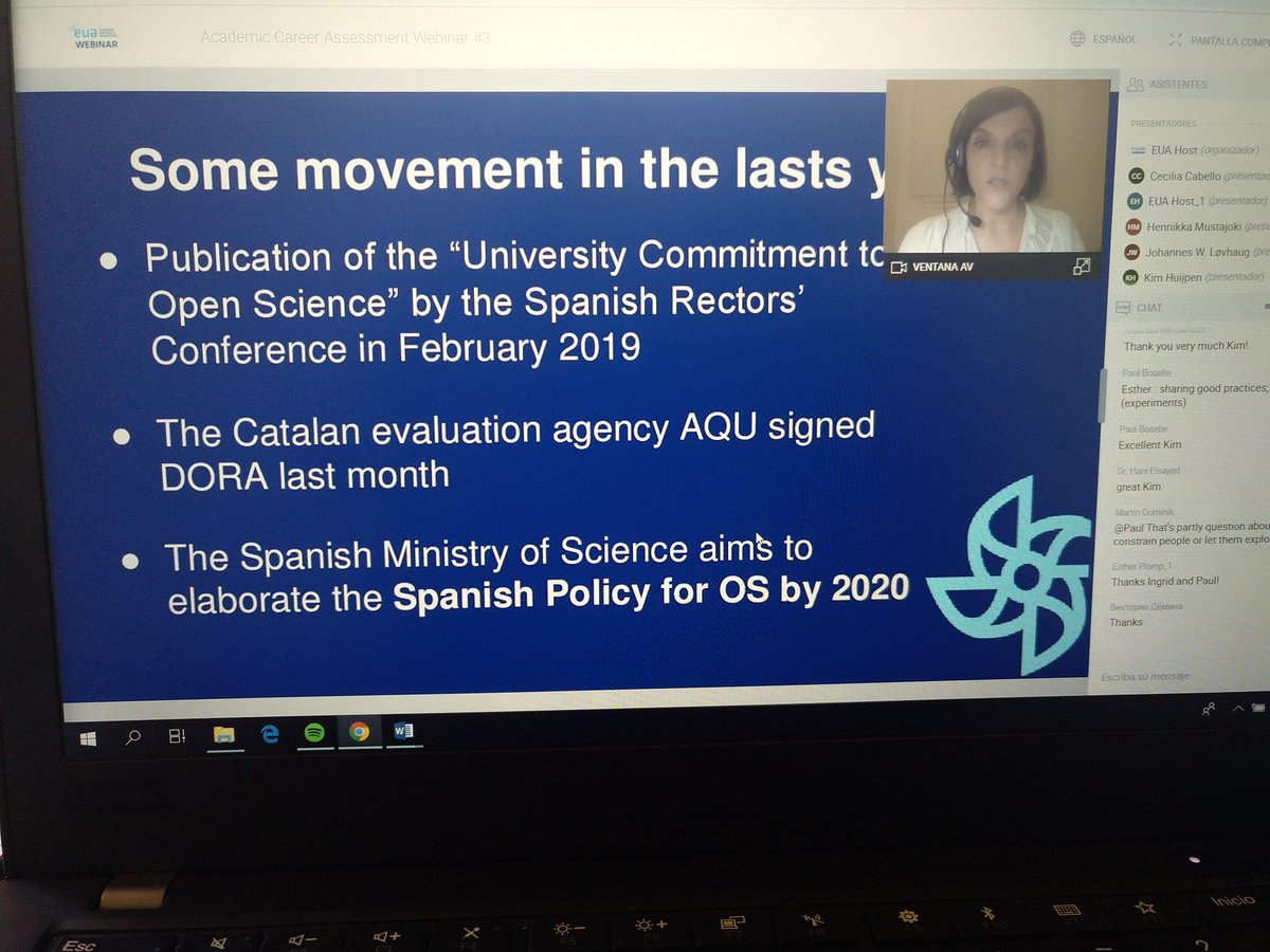CandelaOlle's tweet photo. The institutional dilemma by @pastorams at EUA webminar Series Academic career on transition to Open Science #culturalchange #notisolation #learningtime @UOCuniversitat @UOCinfocom https://t.co/9aJP8TBtem