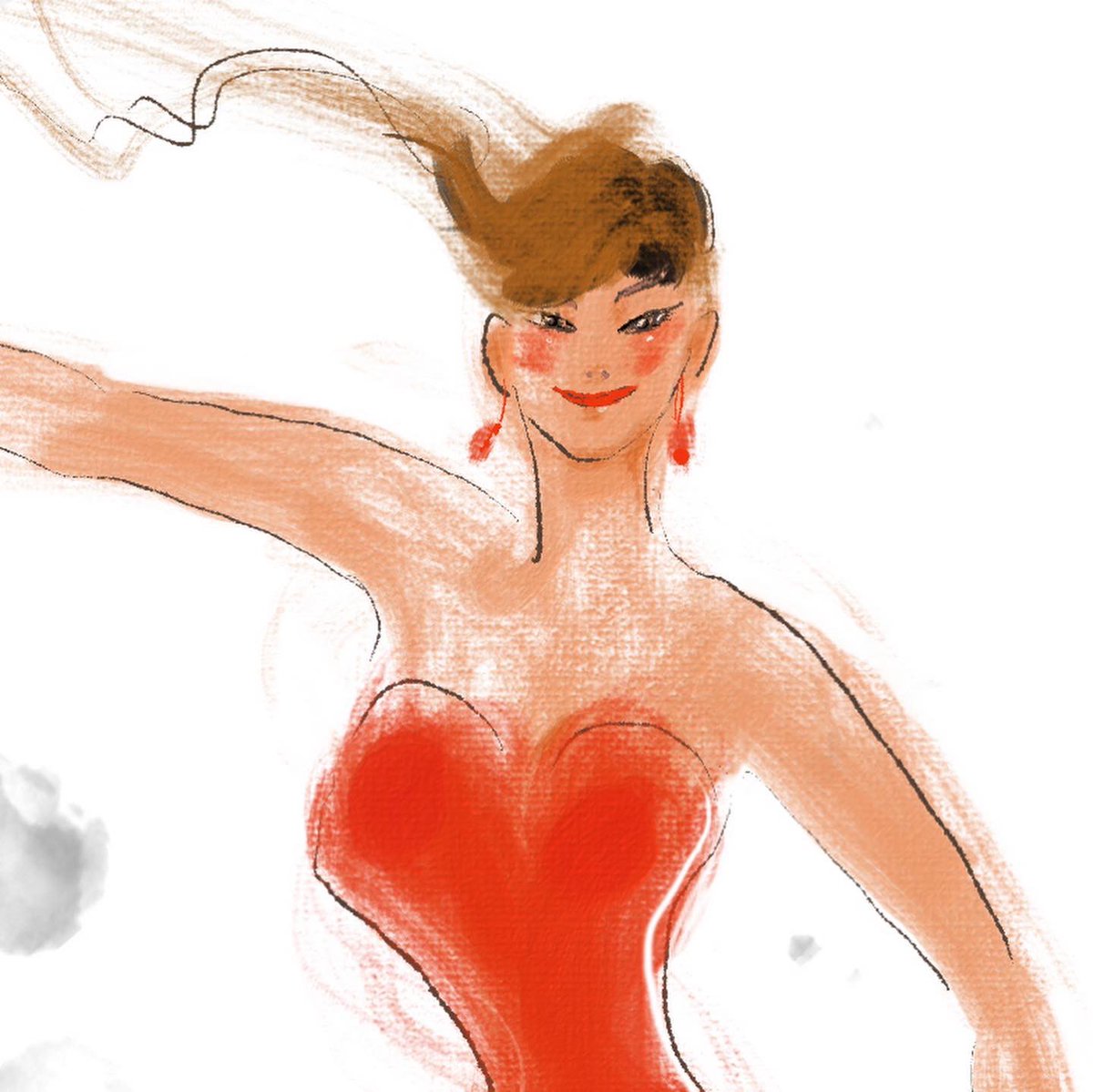 ミヤザーナツ Sur Twitter フープ描いてないけどayumiさんのイメージ 似てない Ayumi Hooptokyo ダンス 赤いドレスの女 かっこいい女性 タンゴ 宮澤ナツ 練習中 イラスト スケッチブック