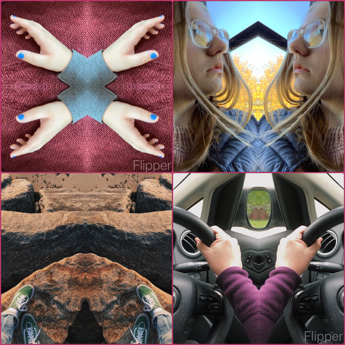 eastart08003's tweet photo. In Surrealism, artists find magic and strange beauty in the unexpected and the uncanny. Last week, @eastart08003 explored this idea in many forms, including using mirror effects to form odd juxtapositions. #flipperapp #surrealism #mirrorphotography https://t.co/d6UZzNReWs