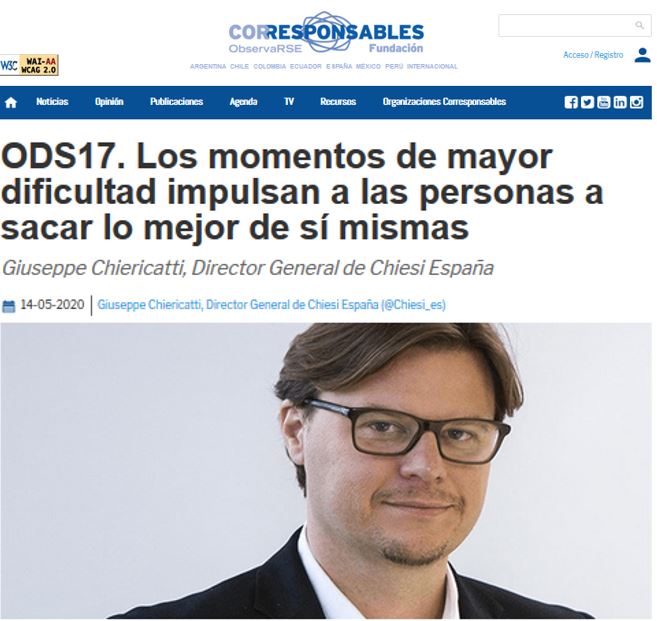 "El SARS-CoV-2 ha puesto en jaque nuestro sistema sanitario y ha permitido comprobar lo frágil que es nuestra vida, pero también ha sido el catalizador de una solidaridad sin precedentes ", comenta Giuseppe Chiericatti.

corresponsables.com/download/bolet… Vía <a href="/Corresponsables/">Corresponsables</a> #ODS17