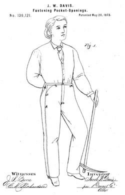 DrPnygard's tweet photo. Today in 1873, German immigrant #LeviStrauss-a mercantile shop owner serving the booming Gold Rush trade in San Francisco-and Latvian immigrant #JacobDavis received a patent on Davis' invention, a new & improved work pant made from denim jean fabric & reinforced by copper rivets. https://t.co/eI9mI1Antj