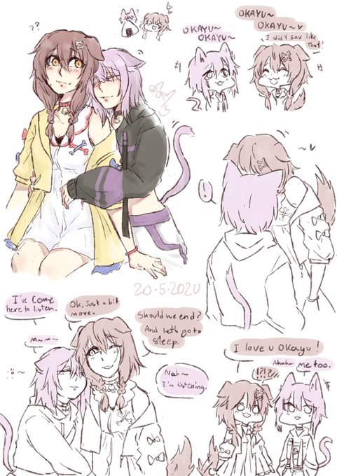 They're so cute together. I'm blessed.

#絵かゆ #できたてころね 