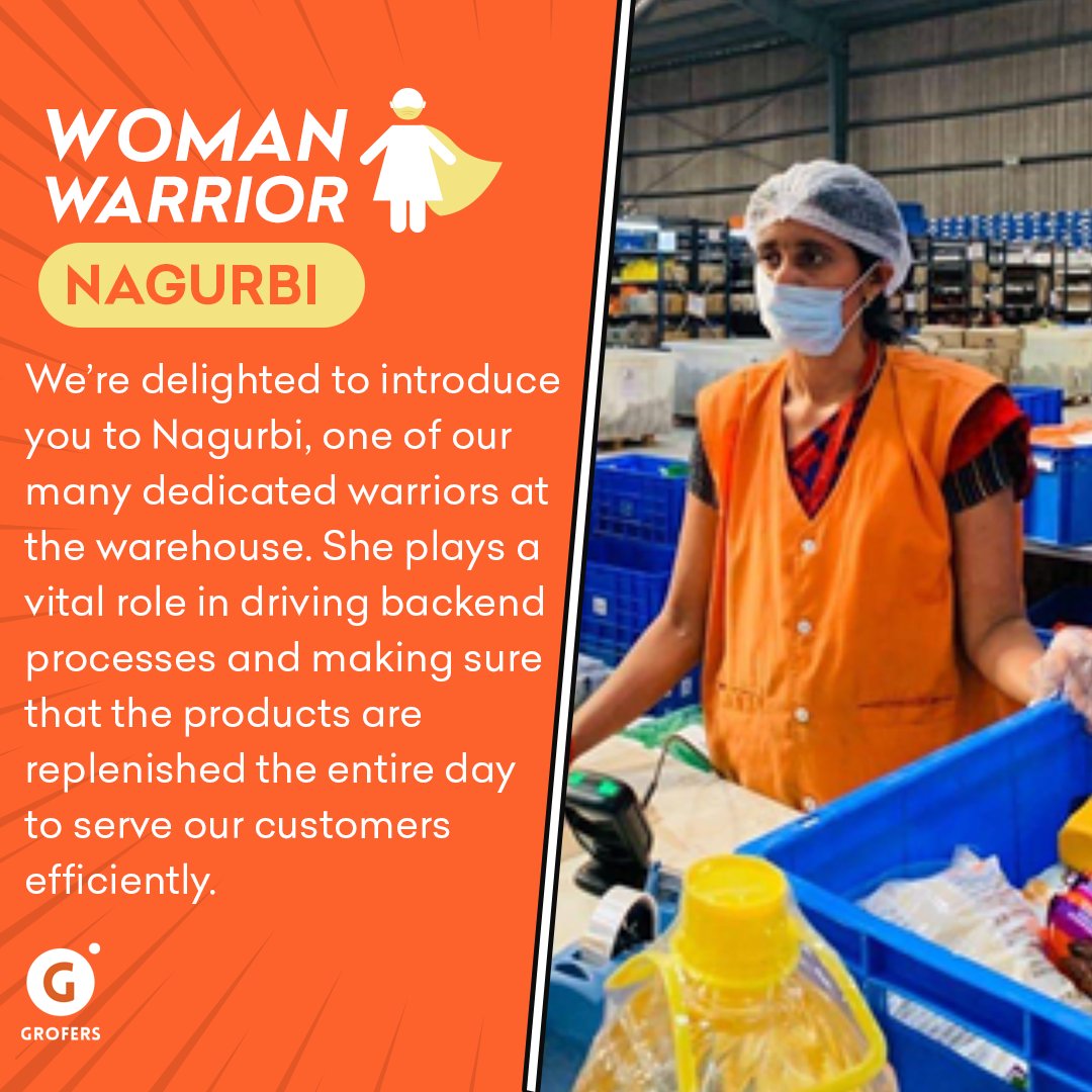 letsblinkit's tweet photo. We're fortunate to have teammates like Nagurbi and we thank her for her selfless efforts during this difficult time. Let's applaud her by commenting below with 👏.
#GrofersDeliveryHeroes #SupplyWarriors #GrofersDeliveringSafely #GroceryDeliveredSafely https://t.co/Ov4we82qrY