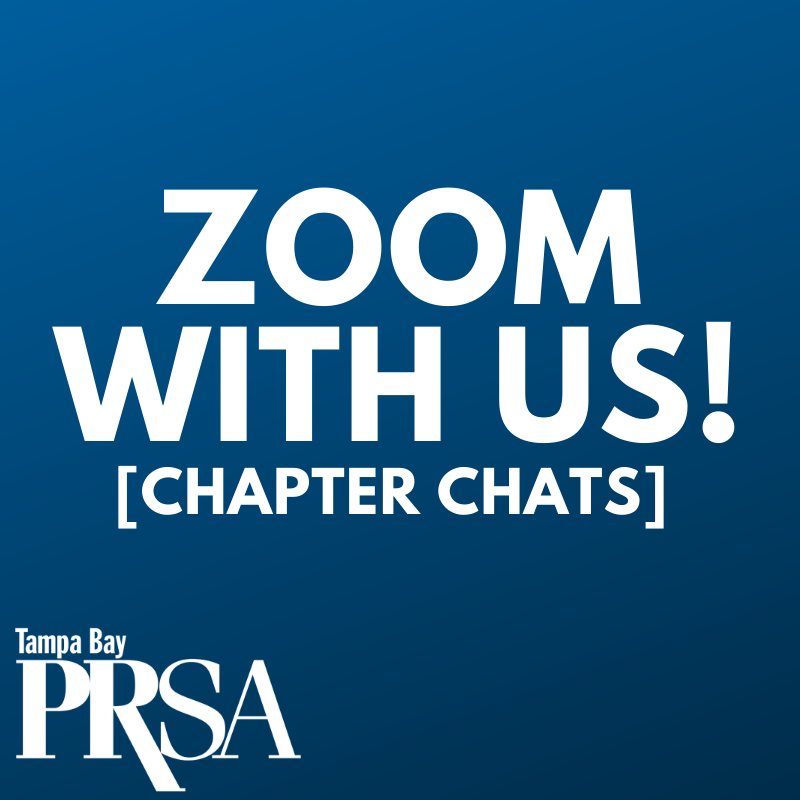 PRSATampaBay's tweet image. Calling all members! Are you looking to engage with your peers via an exclusive members-only event? Join us every Thursday for #chapterchats. This week's chat will cover tips for mental wellness during COVID-19. Stay tuned for a #PRSATB email with the link to join!