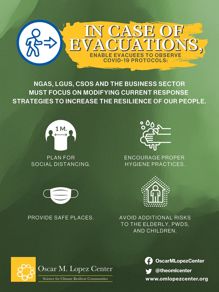 OMLopezCenter's tweet photo. Here are a few adjustments that may be made in what is still a shifting “new normal” brought about by the #COVID19 situation.

Read more at https://t.co/frcdnmH4aC

#climatechange #climaterisks #communityresilience #buildbackbetter #riskmanagement #climateresponsiveness https://t.co/NmHdxdEhCI