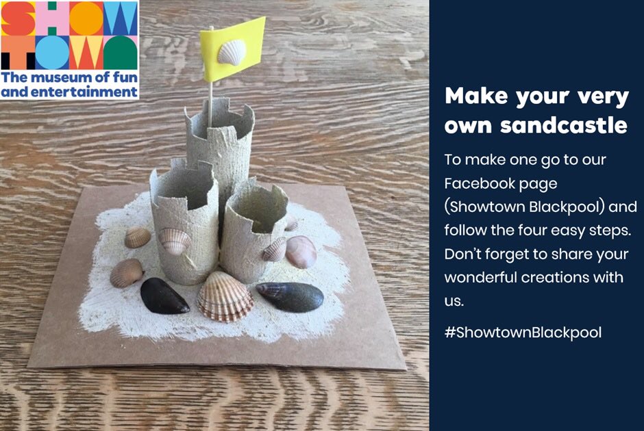 ShowtownBPL's tweet photo. Looking for #stayathome fun? Head over to our Facebook page to learn how to make sandcastles from toilet rolls! #ShowtownBlackpool #seasideweek https://t.co/JQMAeo33rx