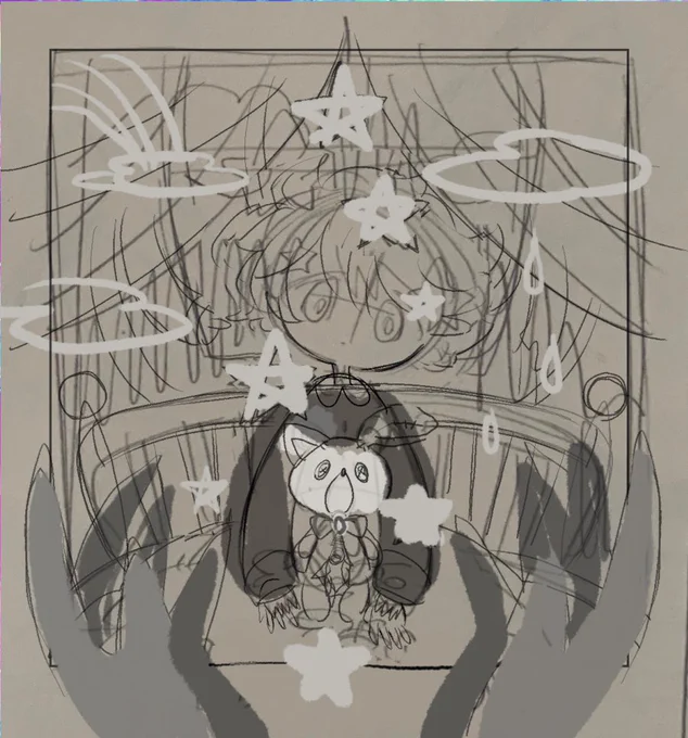 #このタグを見た人はラフ画とその完成絵を見せる
最近の ラフ兼下書き 