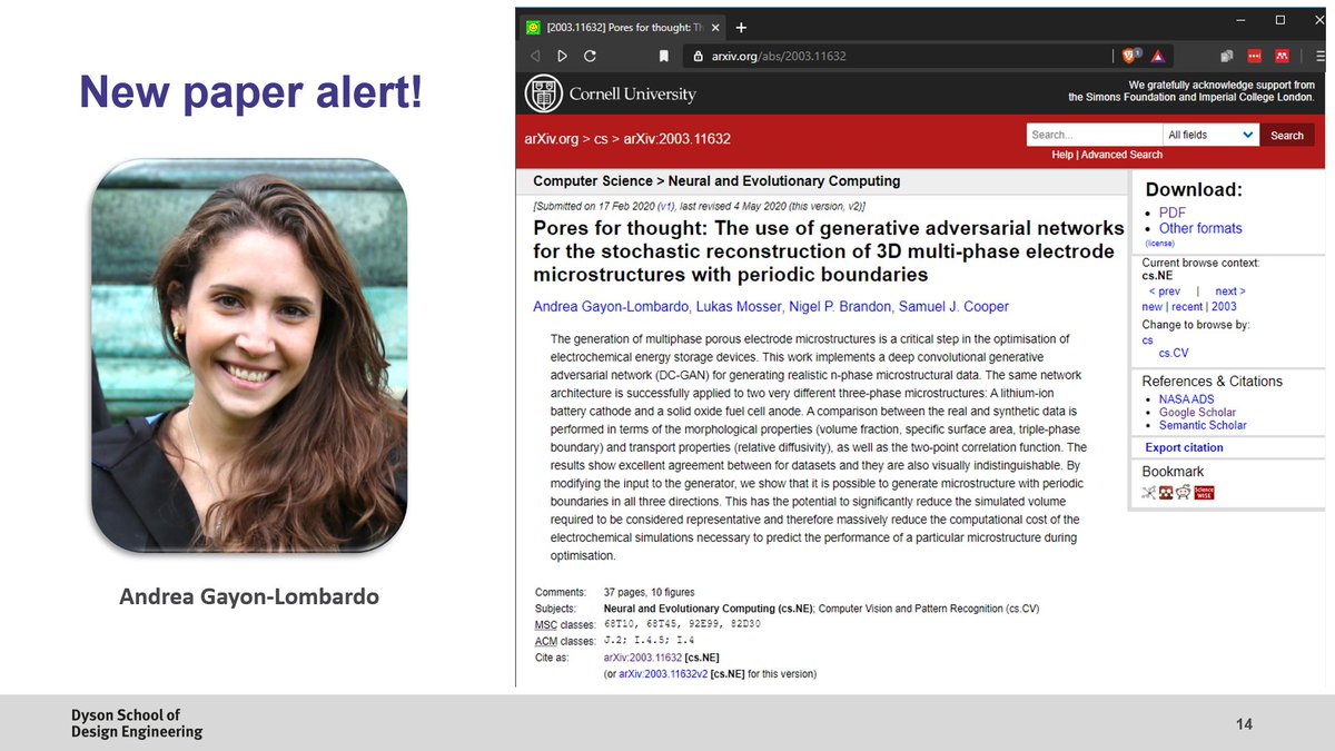 camsooper's tweet photo. @STFC_batteries "Pores for thought: Generative adversarial networks for stochastic reconstruction of 3D multi-phase electrode microstructures with periodic boundaries"

By the superb Andrea Gayon-Lombardo (@AndreaGayon) was accepted in npj Comput. Mater. Pre-print: https://t.co/jQ6Qsn7Z2d 🔋🦾😱 https://t.co/eaa2rApy6W