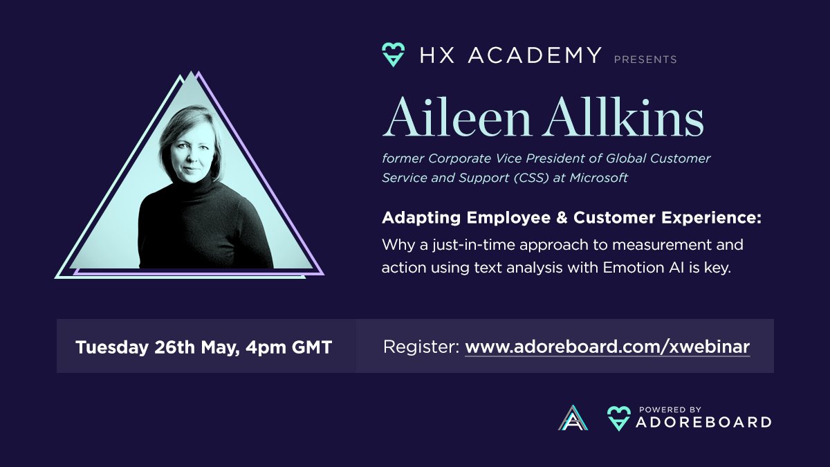Adoreboard (@adoreboard) on Twitter photo <a href="/Adoreboard/">Adoreboard</a> is delighted to host Aileen Allkins, former VP of Customer Support for Mircosoft exploring why we must foster deeper connections between our employees and customers to deliver world class CX. register: adoreboard.com/xwebinar #CX #humaexperience #employeeexperience <a href="/Adoreboard/">Adoreboard</a> is delighted to host Aileen Allkins, former VP of Customer Support for Mircosoft exploring why we must foster deeper connections between our employees and customers to deliver world class CX. register: adoreboard.com/xwebinar #CX #humaexperience #employeeexperience