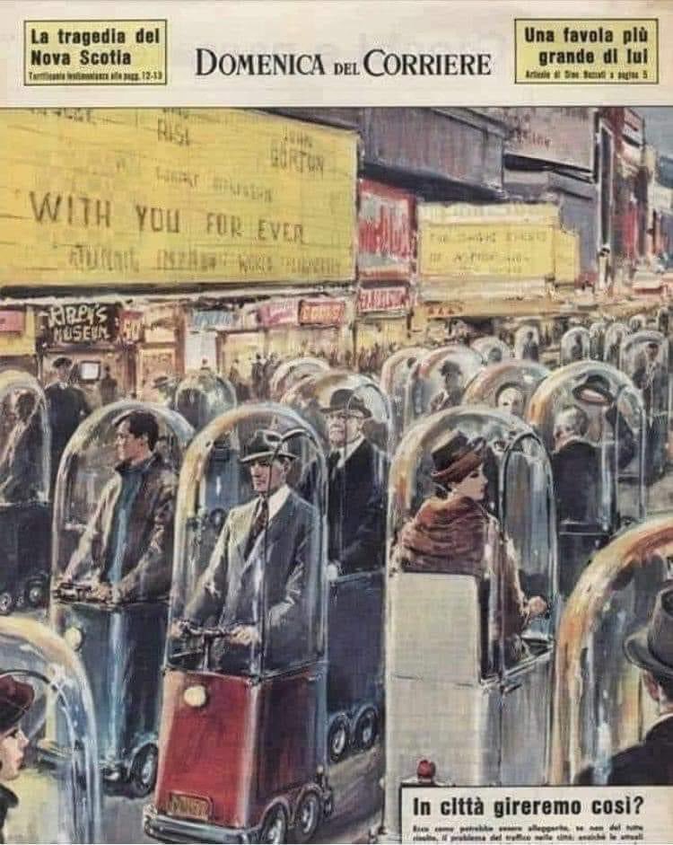 Or this idea, for our COVID19 world, suggested by  @jrankin128: “1962 illustration from the Italian magazine Domenica del Corriere depicting life in the year 2022"