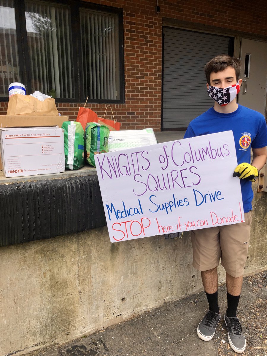 OneVisionDHF's tweet photo. Ethan Quinn, a Squire of @KofCOLG, organized a donation drive at @OLGChurch1 for Doylestown Hospital, collecting medical supplies and cash contributions from members. The generosity of our community is truly remarkable! #DoylestownHealthFoundation #OneCommunity #ThankYou https://t.co/rQpUQywR7x