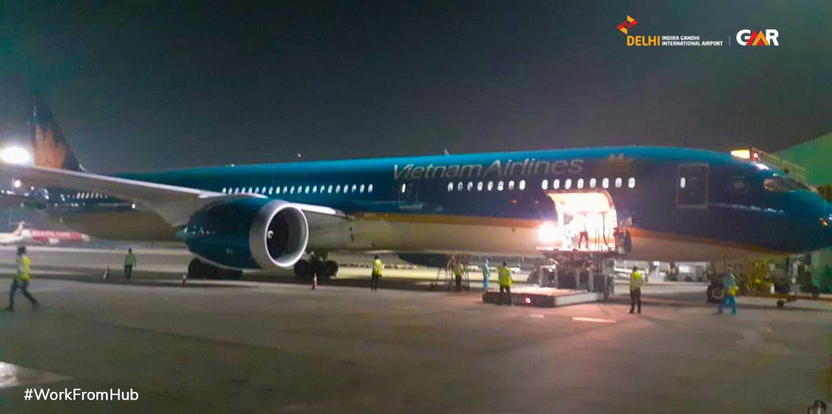 DelhiAirport's tweet photo. Glimpses of three repatriation flights by @VietnamAirlines, @staralliance and @airindiain at #DelhiAirport.
#WorkFromHub #FlySafe #IndiaFightsCorona #StayHome https://t.co/vUerKOnwok