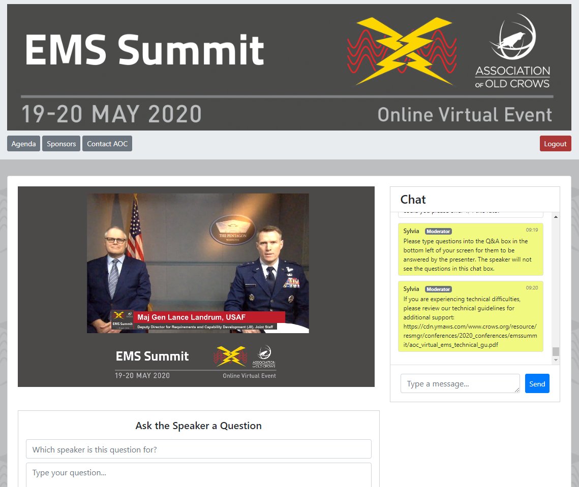 AOCrows's tweet photo. Maj Gen Lance Landrum and SES Chris O'Donnell from the EMSO CFT are kicking-off day-2 of the #EMSsummit @DeptofDefense @TheJointStaff @USAirForce https://t.co/oXZyhHlhpw