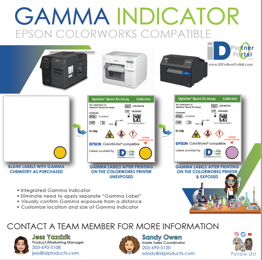 iDProductsCT's tweet photo. πNew Offering!! π Gamma Integrated Labels! This exciting new product will allow end-users to visually confirm Gamma exposure directly with their #PrintOnDemand solution! Contact us toady for more details! #Gamma #ColorWorksWednesday https://t.co/YK6LZ68ZsG