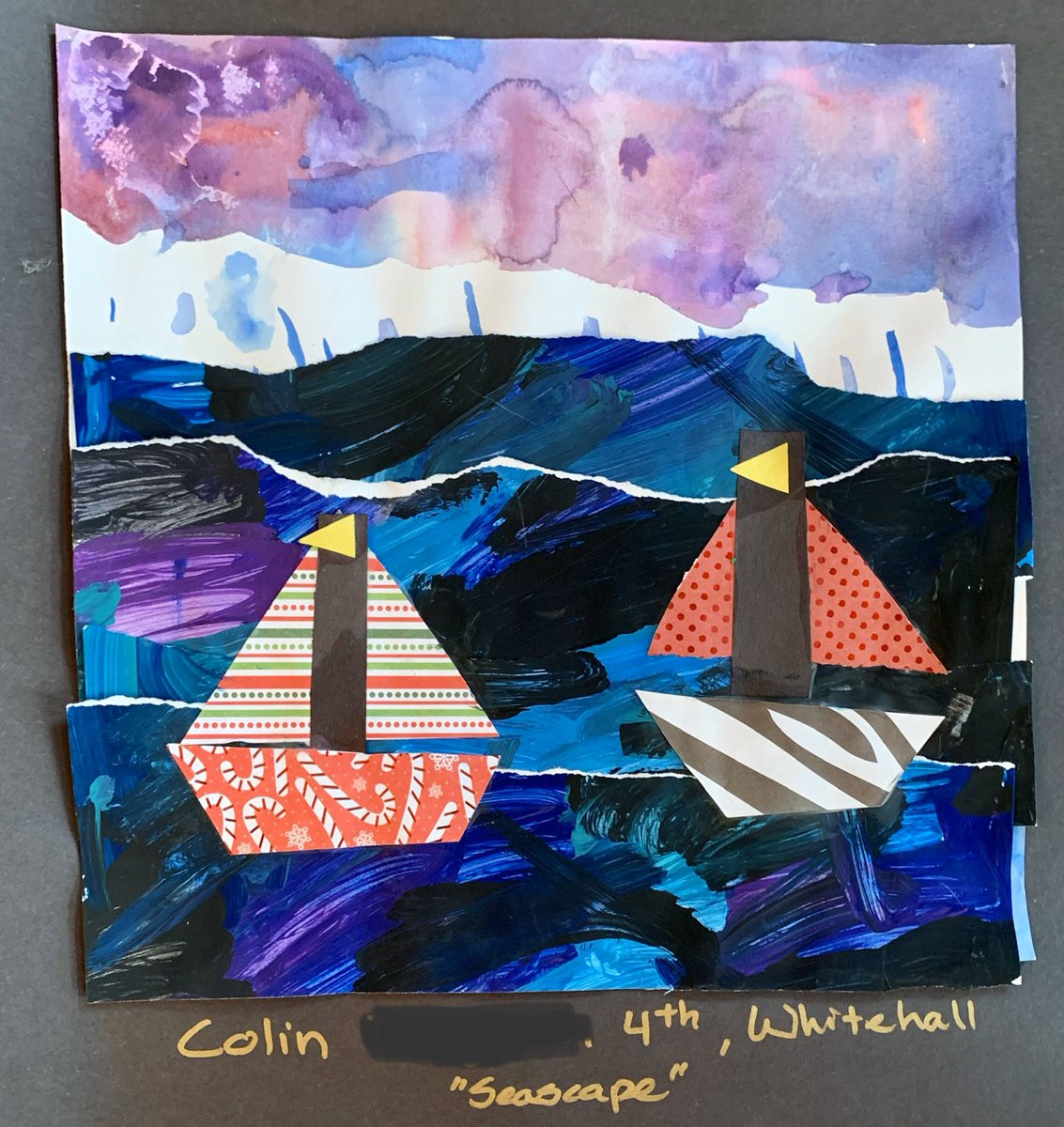 WhitehallART's tweet photo. A few more beautiful 4th grade seascapes with sail boats to go with all these windy days we keep having! @WhitehallNASD #nasdproud https://t.co/9cDdGbCg5C