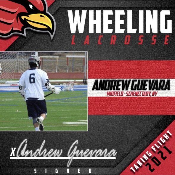 ScschoolsP's tweet image. Congratulations Andrew! Schenectady Senior athlete Andrew Guevara will continue his lacrosse career at Wheeling University #SchenectadyProud @SCSchools @ClassPreston @LeahAkinleye @WheelingU54