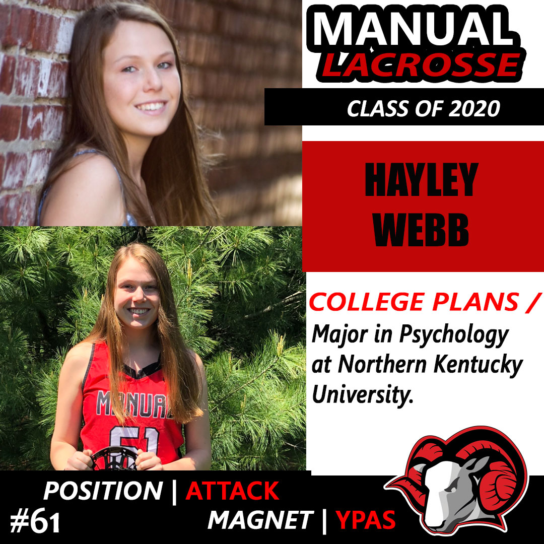 dmhslax's tweet photo. We wrap up our Senior Spotlights today with our final senior - Hayley Webb. Congrats Hayley and good luck at NKU! WE WILL MISS YOU! #SeniorSpotlight #Classof2020 https://t.co/kB44GVvzZR