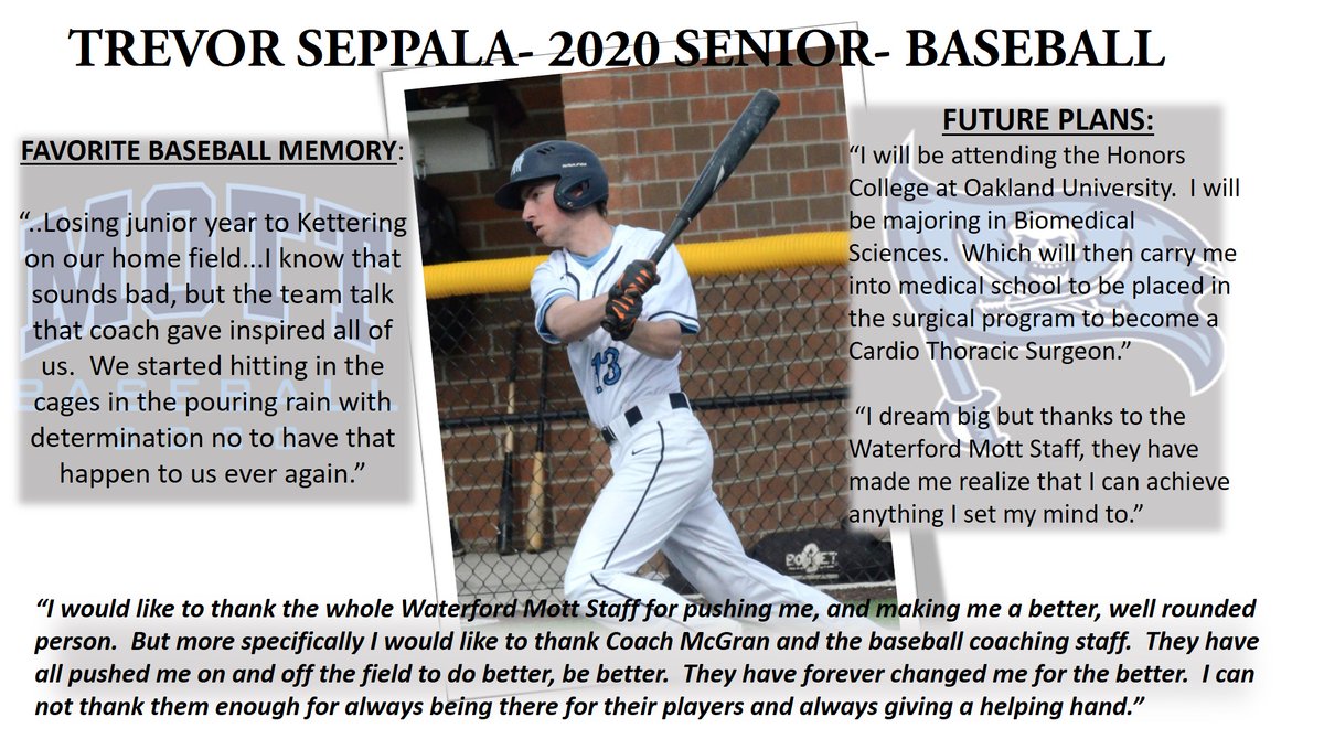 Waterford Athletics (@wsdathletics) on Twitter photo 🎓SENIOR RECOGNITION🎓 <a href="/WM_CorsairsBSB/">Corsairs Baseball</a> senior, TREVOR SEPPALA! We know your future is bright, and we thank you for your commitment to school and baseball these past 4 years! <a href="/WaterfordMott/">Waterford Mott</a> <a href="/WSDNews/">Waterford Schools</a> 🎓SENIOR RECOGNITION🎓 <a href="/WM_CorsairsBSB/">Corsairs Baseball</a> senior, TREVOR SEPPALA! We know your future is bright, and we thank you for your commitment to school and baseball these past 4 years! <a href="/WaterfordMott/">Waterford Mott</a> <a href="/WSDNews/">Waterford Schools</a>