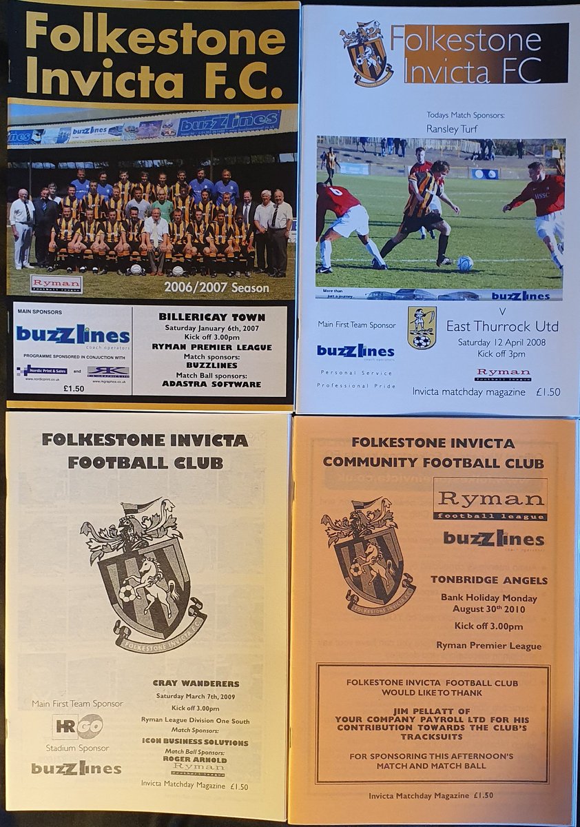 robtheobserver1's tweet photo. @NonLgeProgs @NonLeagueCrowd #FProgs Folkestone Invicta @FIFC programmes from the first decade of the 21st century.
Featured team page was from a match v @HendonFC in December 2007 https://t.co/FSWRDat45h
