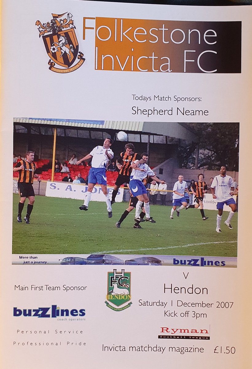 robtheobserver1's tweet photo. @NonLgeProgs @NonLeagueCrowd #FProgs Folkestone Invicta @FIFC programmes from the first decade of the 21st century.
Featured team page was from a match v @HendonFC in December 2007 https://t.co/FSWRDat45h