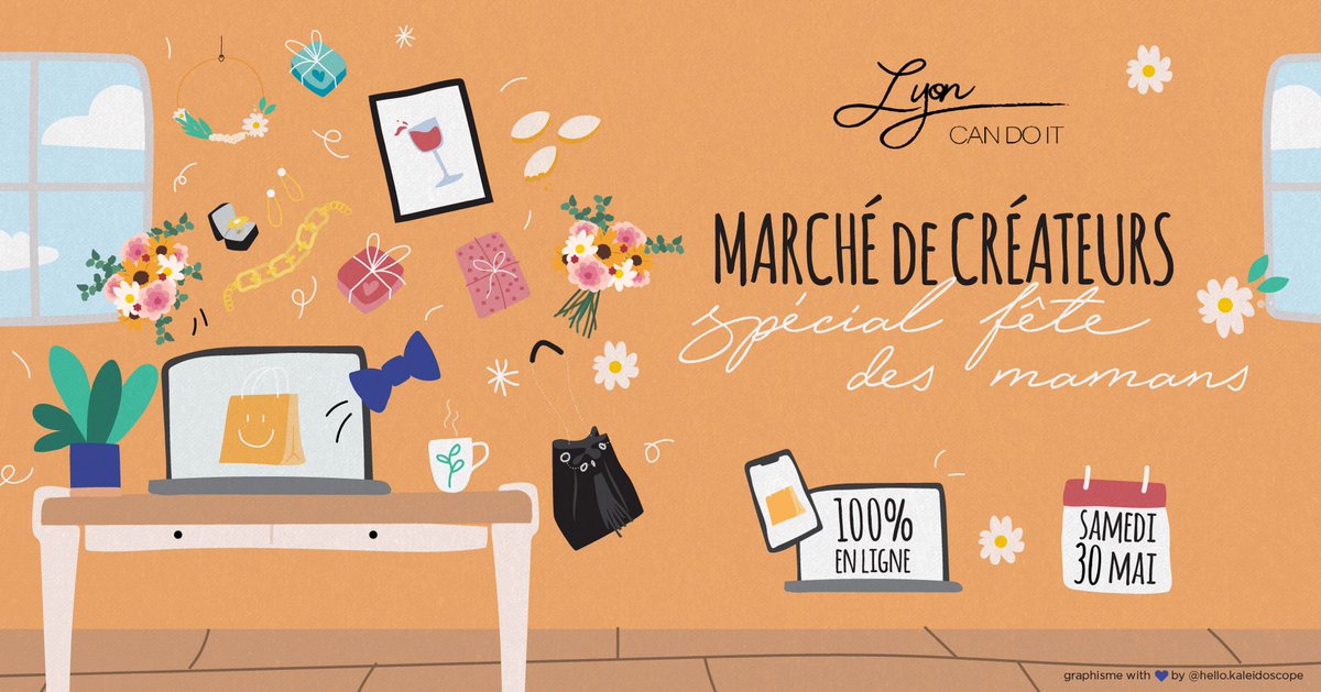 Cette année, le marché des créateurs Lyon Can Do It se fera 100% en ligne. Il aura lieu le 30 mai prochain et sera spécifiquement dédié à la fête des mères 👩‍👧‍👦