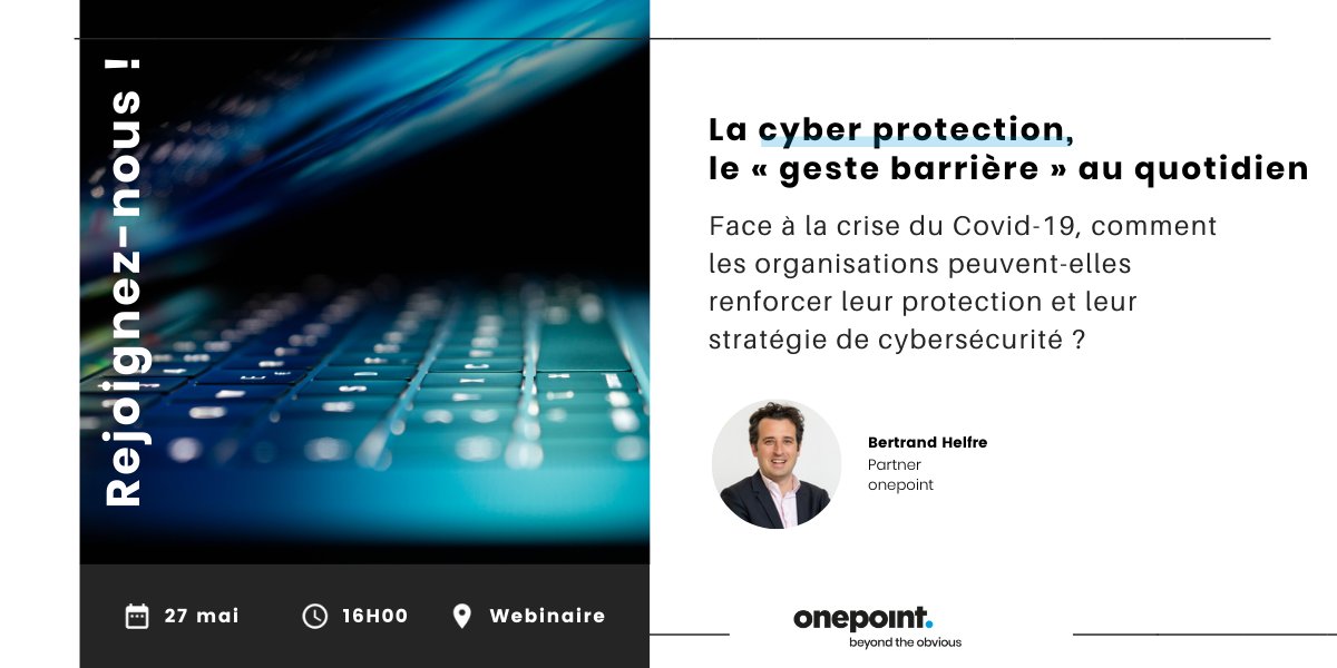 onepoint's tweet photo. Face aux nouveaux enjeux révélés par la pandémie mondiale #covid19, comment les organisations peuvent-elles renforcer leur #cybersécurité ?
@HelfreB Partner Cybersécurité @onepoint donnera son point de vue au cours d’un webinaire le 27 mai - https://t.co/vV52JTwAdK https://t.co/M360dTDCvk