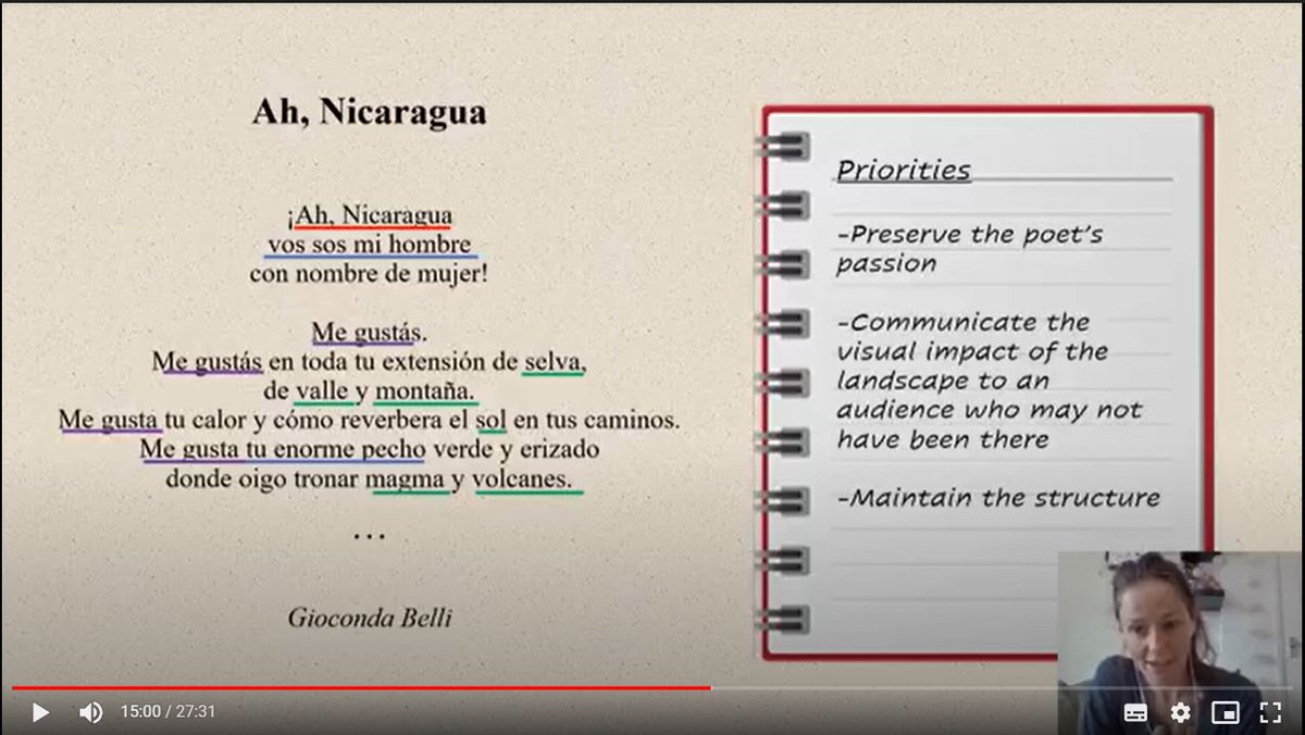 StephenSpender's tweet photo. Looking for #remotelearning resources? Check out our poetry translation casts, in which translators and #teachers talk through the translation process: https://t.co/zdaJE7q8o7. Why not start with this one: #MFL teacher Katrina Barnes presenting 'Ah, Nicaragua' by Giaconda Belli. https://t.co/TEDXjQ2zJa
