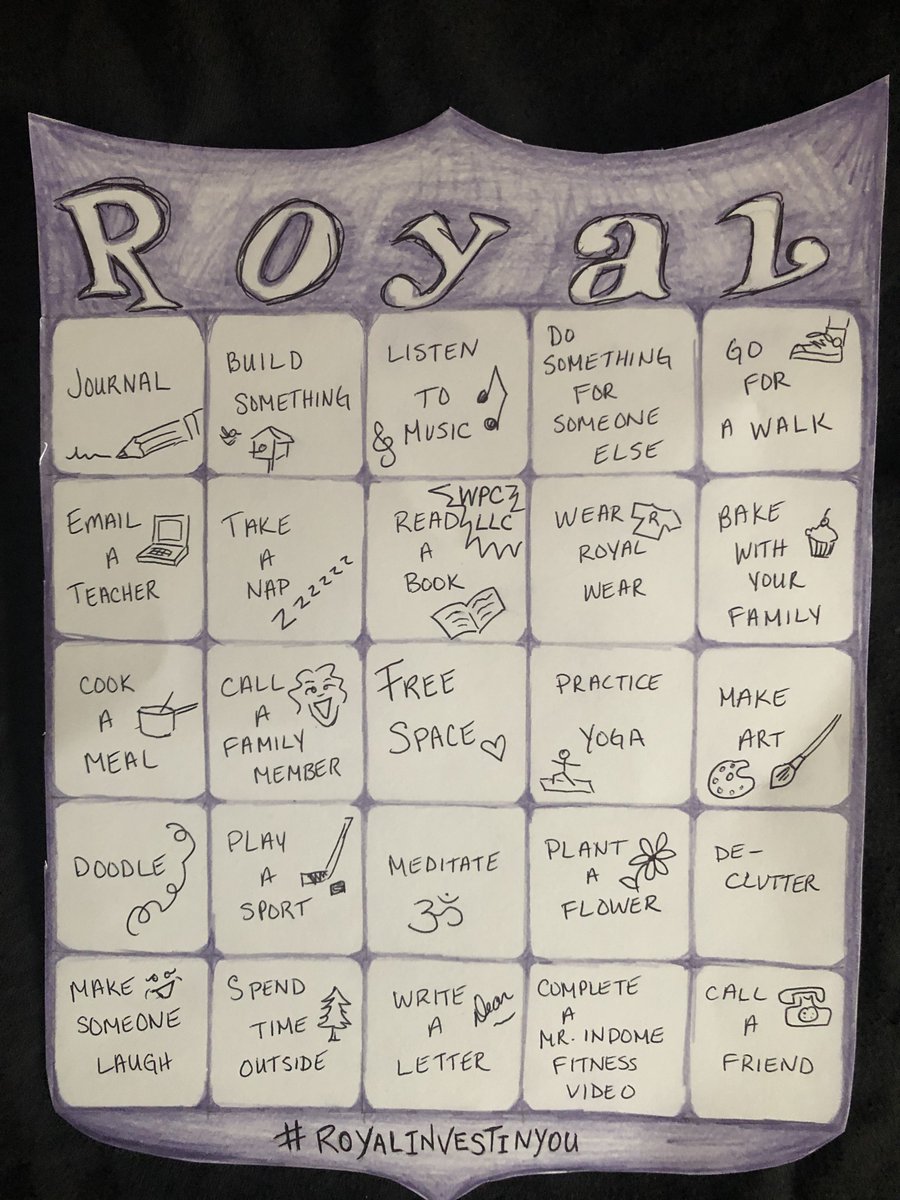 Louis Riel School Division (@louis_riel_sd) on Twitter photo Windsor Park Collegiate is highlighting the importance of mental health today with a virtual Royal Wellness Day! Students and staff will complete various activities from the BINGO sheet below and post their progress on social media by tagging <a href="/wpcLRSD/">Windsor Park Collegiate</a> and #royalinvestinyou. Windsor Park Collegiate is highlighting the importance of mental health today with a virtual Royal Wellness Day! Students and staff will complete various activities from the BINGO sheet below and post their progress on social media by tagging <a href="/wpcLRSD/">Windsor Park Collegiate</a> and #royalinvestinyou.