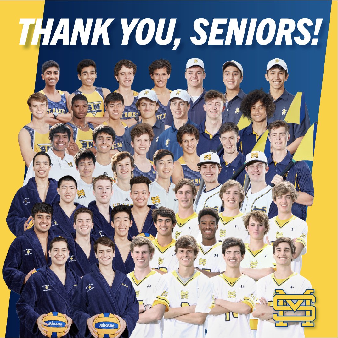 A big shout out to our spring sport seniors! Their contributions to the culture of St. Mark's Athletics will leave a lasting impression on those who follow.