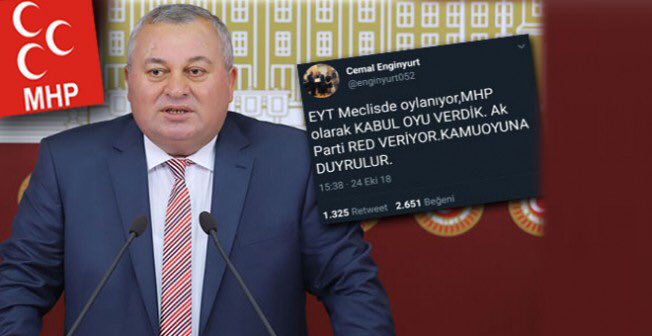 Şuraya bir 'ÖZ EVLAT KANDIRMACASI' koyalım!
Rahmetli Başbuğ  hayatta olsa, milletin mağduriyetiyle dalga geçilir mi? diye hesap sorardı.
@MhpTbmmGrubu

#EYT
#EmeklilikteYaşaTakılanlar
#EmeklilikteMHPyeTakılanlar
#carsamba 
#Covid_19 
#coronavirus