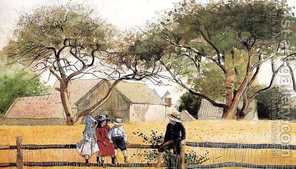 Winslow Homer, Children Sitting on a Fence, 1874