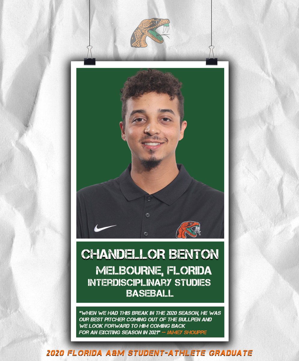 FAMU_Baseball's tweet photo. Congrats to senior relief pitcher @chandellor21   and we are wishing you much success in the future #FangsUp #FAMU #strikestrikestrikeagain #WeAreFAMU #FAMULY https://t.co/a9OIkpzZlg