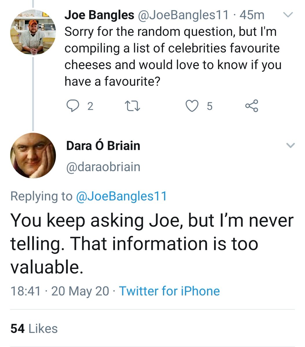 A massive thank you to the AMAZING  @DonCheadle for your favourite Brie choice, to  @StephenGraham73 and  @krishgm for your delectable cheese choices and to  @daraobriain for replying, albeit keeping those cards close to your chest.Humbled by all of your time and replies. 