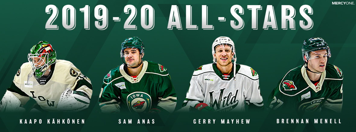 IAWild's tweet photo. JUST ANNOUNCED: The 2019-20 AHL First &amp; Second All-Star Teams ⭐️ Congratulations Kaapo, Sam, Gerry and Brennan!

📰 https://t.co/sJcWmKNa4L https://t.co/0lEZouKYHt