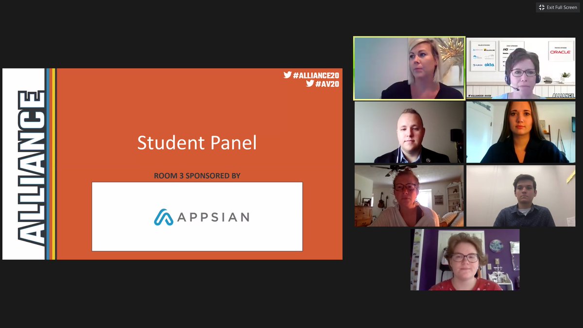 bcombs0003's tweet photo. #Alliance20 Student Panel providing institutions their needs to be successful!  Communication is key; email and text are best!  They also want efficient Degree Planning options and Advising. @heug is grateful for our student panel, Great Job! #AV20 https://t.co/qCczRQv8Qi